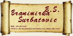 Branimirka Šurbatović vizit kartica